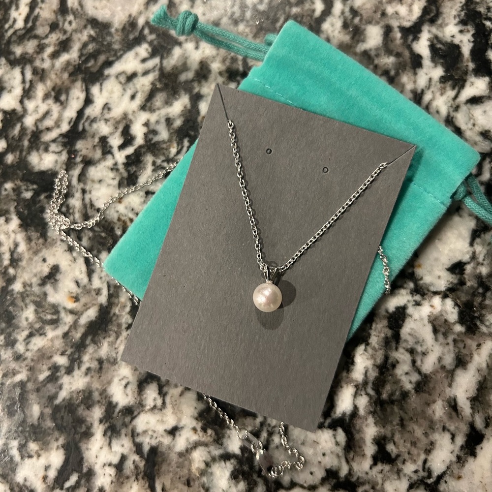 Brilliant Earth Pearl Pendant Necklace on Silver Chain